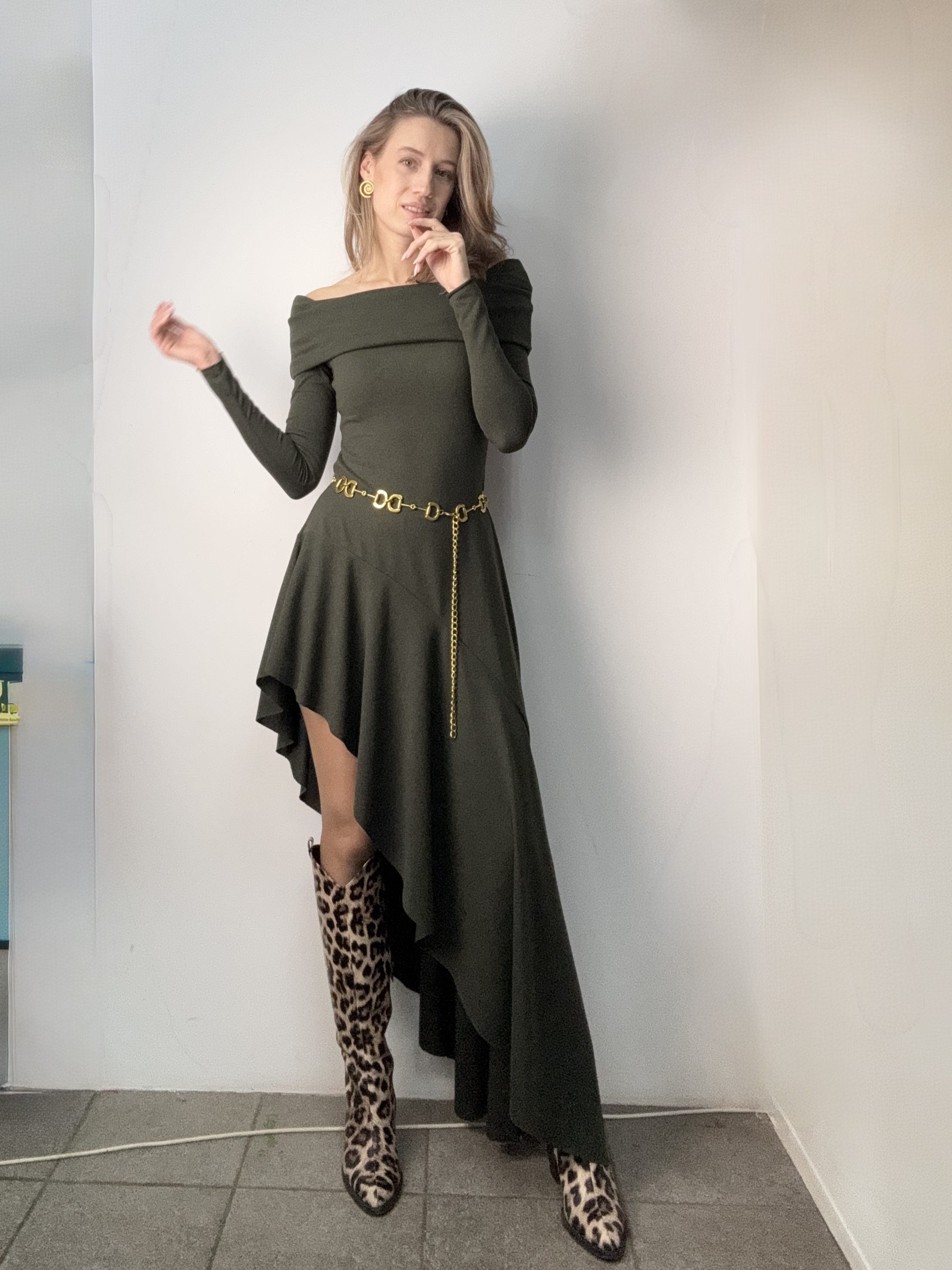 Платье из вязаного трикотажа Сандар 